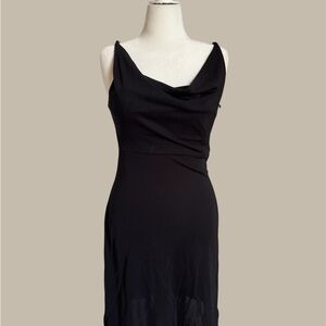 Black Cowl Neck Slip Dress